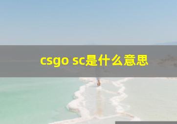 csgo sc是什么意思